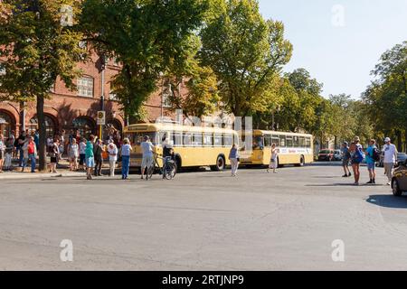 Oldtimer-Busse auf dem Tag des offenen Denkmals in Berlin 2023 Stockfoto