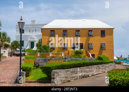 Buckingham Palace in St. George's Stadtzentrum in Bermuda. Historische Stadt St. George ist seit 2000 Weltkulturerbe. Stockfoto