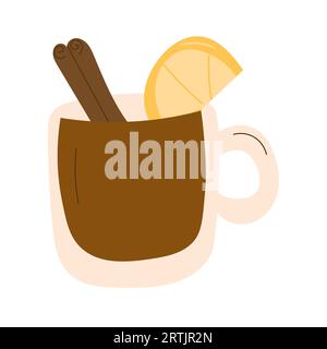 Vektor-Illustration mit Tasse Glühwein. Stock Vektor