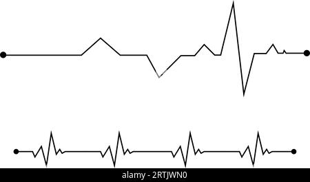 Symbolgruppe für Heartbeat-Zeile. Symbol für die KARDIOGRAMMLINIE. EKG- und Kardio-Symbol. Pulslinie des Herzschlagmonitors. Herzschlagfrequenz und Blutdruck Puls tr Stock Vektor