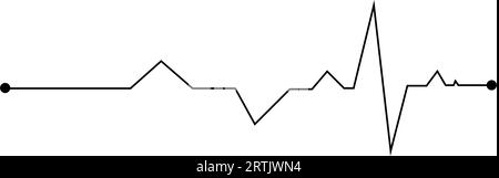 Symbol für Heartbeat-Zeile. Symbol für die KARDIOGRAMMLINIE. EKG- und Kardio-Symbol. Pulslinie des Herzschlagmonitors. Herzschlagfrequenz und Blutdruck-Pulskurve. Stock Vektor