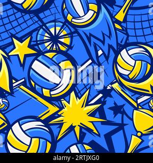 Muster mit Volleyballgegenständen. Sportverein-Illustration. Stock Vektor