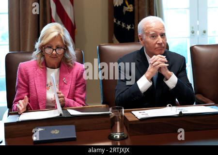 Washington, Usa. September 2023. US-Präsident Joe Biden und First Lady Jill Biden treffen sich am Mittwoch, den 13. September 2023, im Weißen Haus in Washington. Foto von Yuri Gripas/UPI Credit: UPI/Alamy Live News Stockfoto
