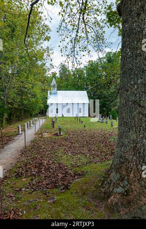 Methodist Church and Cemetery in Cades Cove im Great Smoky Mountains National Park Stockfoto