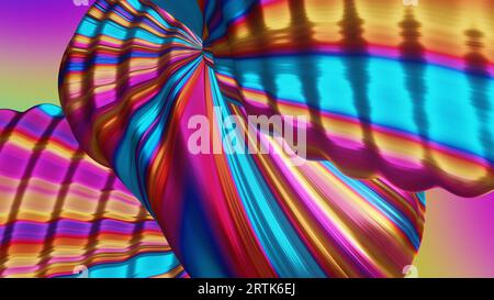 Surreale und lebendige digitale Kunst in mehrfarbiger Form, 3D-Rendering Stockfoto