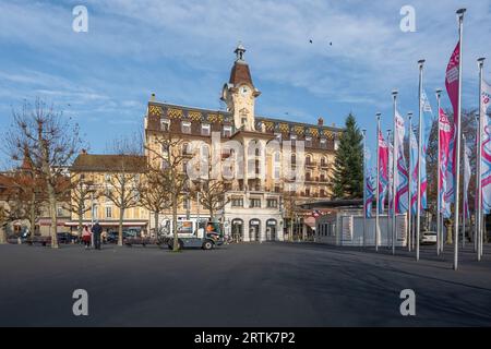 Hotel Aulac Building - Lausanne, Schweiz Stockfoto