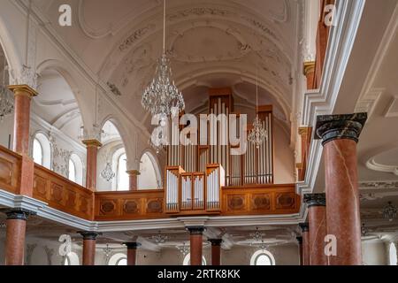 St. Peter Church Pfeifenorgel - Zürich, Schweiz Stockfoto