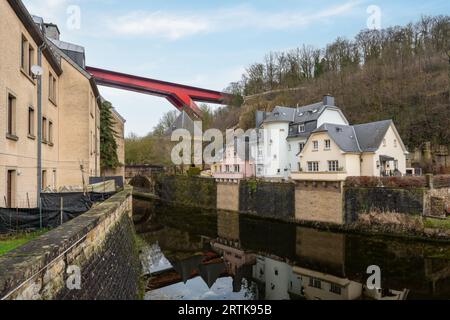 Großherzogin Charlotte Bridge - Luxemburg-Stadt, Luxemburg Stockfoto