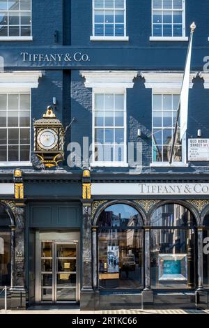 Tiffany & Co Jewellery Store, Old Bond Street, London, Großbritannien. Stockfoto