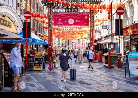 Gerrard Street, Chinatown, Soho, London, Großbritannien. Stockfoto