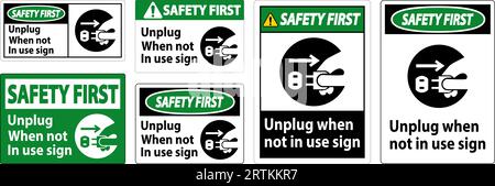 Sicherheitshinweis: Trennen Sie Den Netzstecker, Wenn Er Nicht Verwendet Wird Stock Vektor