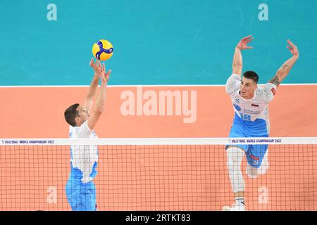 Gregor Ropret, Jan Kozamernik (Slowenien). Volleyball-Weltmeisterschaft 2022 Stockfoto