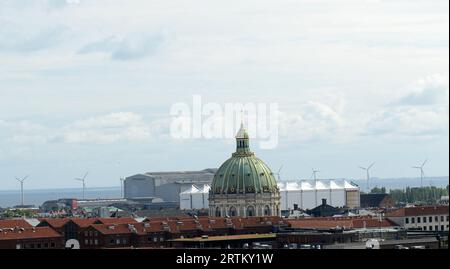 Blick auf den Dom der Marmorkirken in Kopenhagen, Dänemark. Stockfoto