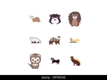 Minimalistisches Design mit Tiersymbolen Stock Vektor