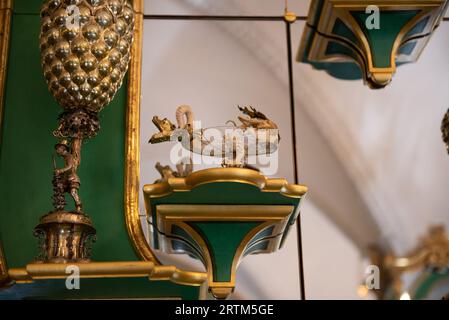 Besuchen Sie das Grüne Gewölbe oder das Grüne Gewölbe, ein Museum in Dresden. Mit der größten Schatzsammlung Europas. Gegründet 1723 von Aug Stockfoto