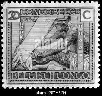 Briefmarkendruck im Belgisch-Kongo Stockfoto