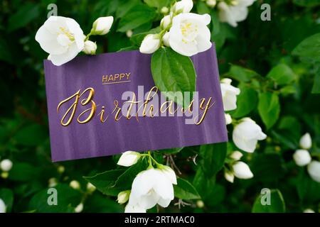 Postkarte, Internet-Banner, flach lag mit einem Geburtstagsgruß, mit der Aufschrift - alles gute zum Geburtstag Stockfoto