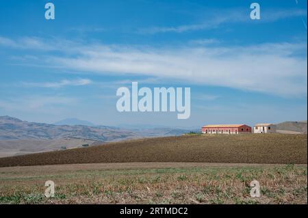 Paesaggio rurale della Sicilia centrale Stockfoto