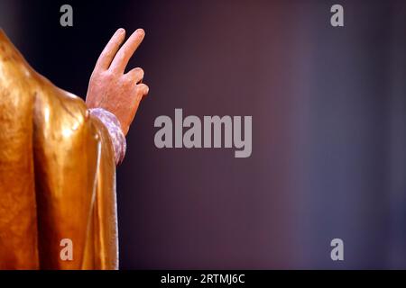 Basilika Saint Francois de Sales. Saint Francis de Sales. Skulptur. Thonon. Frankreich. Stockfoto