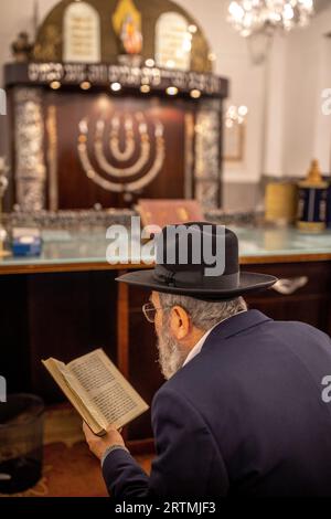 Shiva betrauert in der Synagoge Centre communautaire Rachi, Saint-Mand, Frankreich Stockfoto