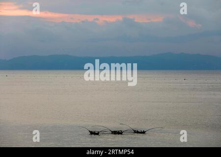 Fischerboote auf dem Kivu-See, Karongi, Ruanda Stockfoto