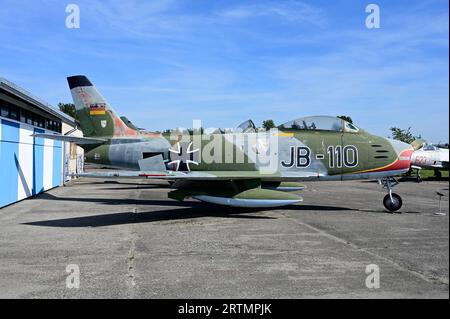 Auf dem Gelände des VLP Rothenburg / Görlitz befindet sich das Luftfahrtmuseum des Luftfahrttechnischen Museumsvereins Rothenburg e.V. Die Sammlung um Stockfoto