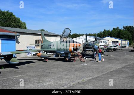 Auf dem Gelände des VLP Rothenburg / Görlitz befindet sich das Luftfahrtmuseum des Luftfahrttechnischen Museumsvereins Rothenburg e.V. Die Sammlung um Stockfoto