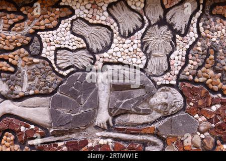 katholische Kirche Thanh Mau. Daniels, einer der vier großen hebräischen Propheten, Vision der Tiere. Vietnam. Stockfoto