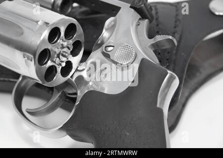 FMJ Smith & Wesson 686 Revolver in .357 Magnum aus der persönlichen Sammlung Stockfoto