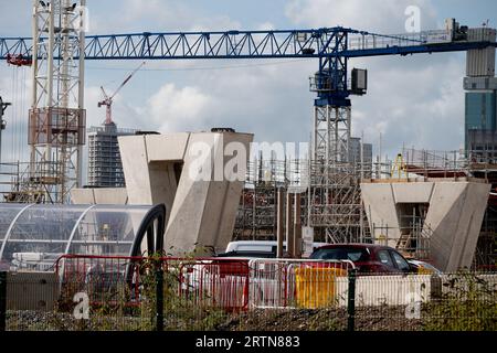 HS2-Baustelle in der Nähe der Curzon Street, Birmingham, Großbritannien Stockfoto
