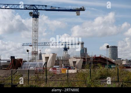 HS2-Baustelle in der Nähe der Curzon Street, Birmingham, Großbritannien Stockfoto