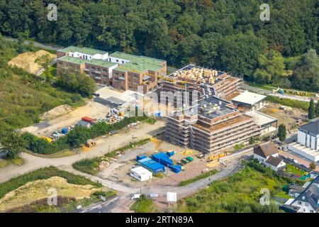 Luftbild, Baustelle mit Neubau Gesundheitszentrum auf dem Gelände des ehemaligen Bergwerks Grimberg, Weddinghofen, Bergkamen, Ruhrgebiet, Nordrhein-Westfalen, Deutschland ACHTUNGxMINDESTHONORARx60xEURO *** Luftansicht, Baustelle mit neuem Gebäude-Gesundheitszentrum auf dem Gelände des ehemaligen Bergwerks Grimberg, Weddinghofen, Bergkamen, Ruhrgebiet, Nordrhein-Westfalen, Deutschland ATTENTIONxMINESTHONORARx60xEURO Stockfoto