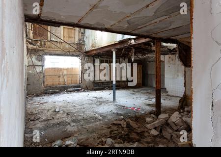 Fotoserie von „de Fabriek“ in Rotterdam Delfshaven vor der Renovierung. Stockfoto