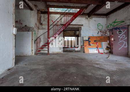 Fotoserie von „de Fabriek“ in Rotterdam Delfshaven vor der Renovierung. Stockfoto