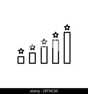 Gewinndiagramm und Sternensymbolgruppe mit unterschiedlichem Stil. Linienversion, Kontur und gefülltes Vektorzeichen. Erfolgssymbol, Logo-Illustration. Vektorgrafiken Stock Vektor