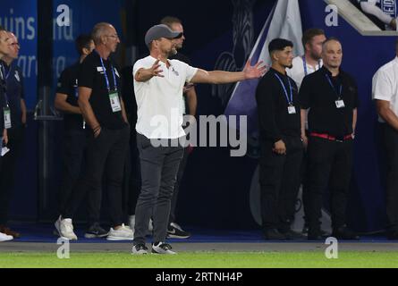 firo: 25.08.2023, Fußball, 3. Liga, 3. Bundesliga, Saison 2023/2024, MSV Duisburg - SSV Ulm 1846 1:1 Coach Torwart ZIEGNER, Duisburg, Geste, Enttäuschung Stockfoto