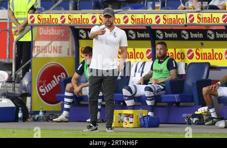 firo: 25.08.2023, Fußball, 3. Liga, 3. Bundesliga, Saison 2023/2024, MSV Duisburg - SSV Ulm 1846 1:1 Coach Torwart ZIEGNER, Duisburg, Geste Stockfoto