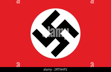 Nazi-Flagge mit Hakenkreuz-Symbol, Vektor Stock Vektor