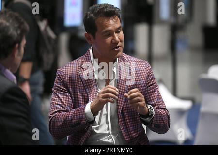 Carlos Espinosa spricht während des ATEMZUGS 2023! Convention auf der Expo im World Market Center am 13. September 2023 in Las Vegas, Nevada. (Foto: Bryan Steffy/SIPA USA) Stockfoto