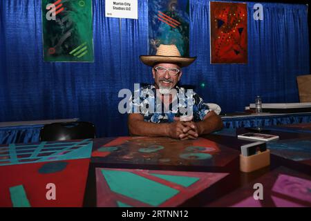 Künstler Ellis Martin besucht die BREATHE 2023! Convention auf der Expo im World Market Center am 13. September 2023 in Las Vegas, Nevada. (Foto: Bryan Steffy/SIPA USA) Stockfoto