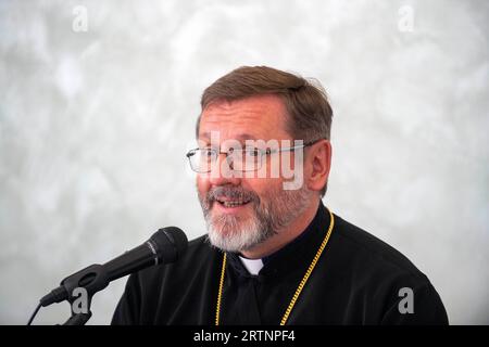Vatikan, Vatikan. September 2023. Italien, Rom, 2023.9.14. Seine Seligkeit Sviatoslav Schewtschuk, Erzbischof von Kiew-Halyć, während einer Pressekonferenz mit Journalisten am Päpstlichen Ukrainischen Kollegium St. Josaphat in Rom Foto von Alessia Giuliani/Catholic Press Photo Credit: Independent Photo Agency/Alamy Live News Stockfoto