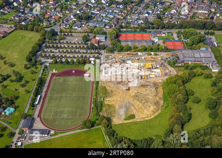 Luftbild, Baustelle Neubau Hallenbad am Sportzentrum Weddinghofen, Häupenweg, Weddinghofen, Bergkamen, Ruhrgebiet, Nordrhein-Westfalen, Deutschland ACHTUNGxMINDESTHONORARx60xEURO *** Luftansicht, Baustelle neues Hallenbad im Sportzentrum Weddinghofen, Häupenweg, Weddinghofen, Bergkamen, Ruhrgebiet, Nordrhein-Westfalen, Deutschland ATTENTIONxMINESTHONORARx60xEURO Stockfoto