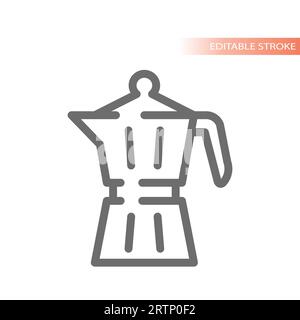 Symbol für Moka Pot Line Vektor. Italienische Kaffeemaschine. Stock Vektor