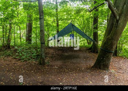 Geschützter Parkplatz in einem Wald, Tschechische Republik Stockfoto