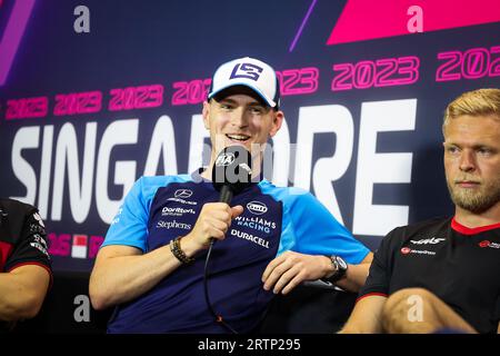 Singapur, Singapur. September 2023. SARGEANT Logan (usa), Williams Racing FW45, Portrait während des Formel 1 Singapore Airlines Grand Prix 2023, 15. Runde der Formel-1-Weltmeisterschaft 2023 vom 15. Bis 17. September 2023 auf dem Marina Bay Street Circuit in Singapur - Foto Florent Gooden/DPPI Credit: DPPI Media/Alamy Live News Credit: DPPI Media/Alamy Live News Stockfoto