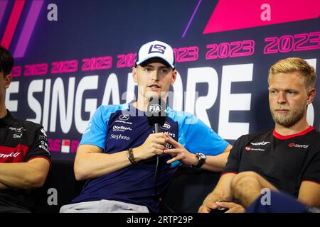 Singapur, Singapur. September 2023. SARGEANT Logan (usa), Williams Racing FW45, Portrait während des Formel 1 Singapore Airlines Grand Prix 2023, 15. Runde der Formel-1-Weltmeisterschaft 2023 vom 15. Bis 17. September 2023 auf dem Marina Bay Street Circuit in Singapur - Foto Florent Gooden/DPPI Credit: DPPI Media/Alamy Live News Credit: DPPI Media/Alamy Live News Stockfoto
