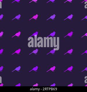 Nahtloses Muster Lila Vögel Silhouette Hintergrund Stock Vektor