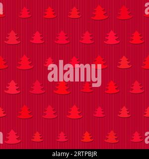 Abstrakter Vektorhintergrund Weihnachtsbaum Rotes nahtloses Muster Stock Vektor