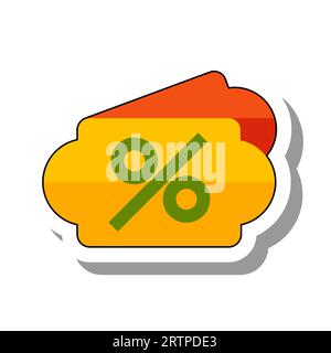 Tickets für die Teilnahme am saisonalen Angebot auf dem flachen Papieraufkleber Icon Stock Vektor