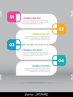 Präsentation von Geschäftsprozessen vertikale Schritte Infografisches Vorlagendesign Stock Vektor